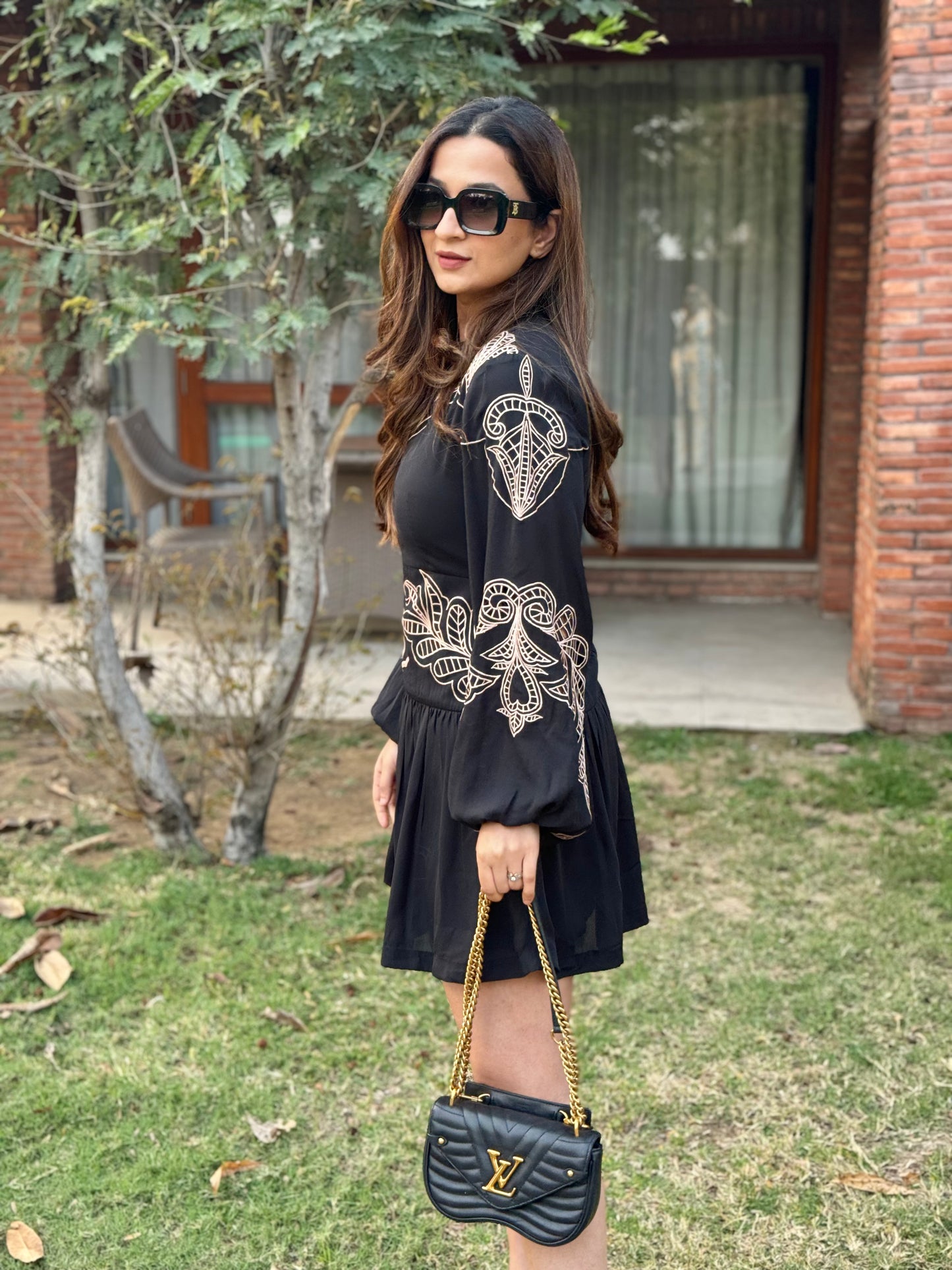 Ishita Suri in Noir Embroidered Dress
