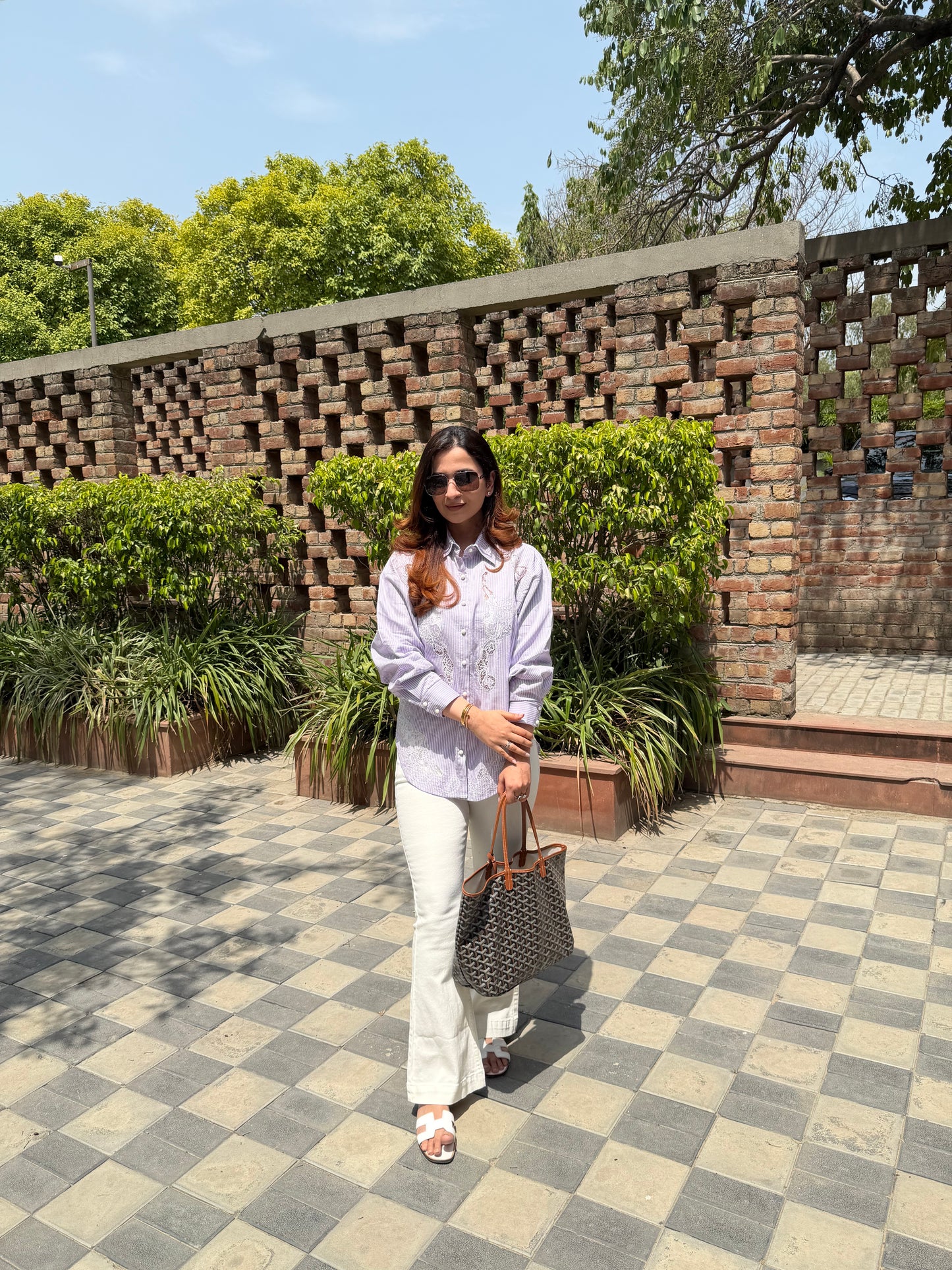 Lavender Lace Cutwork Shirt