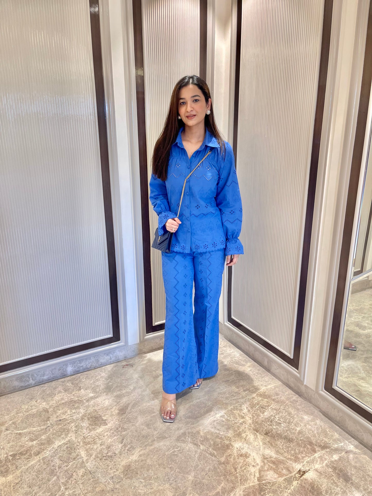 Blue Schiffli Co-ord set