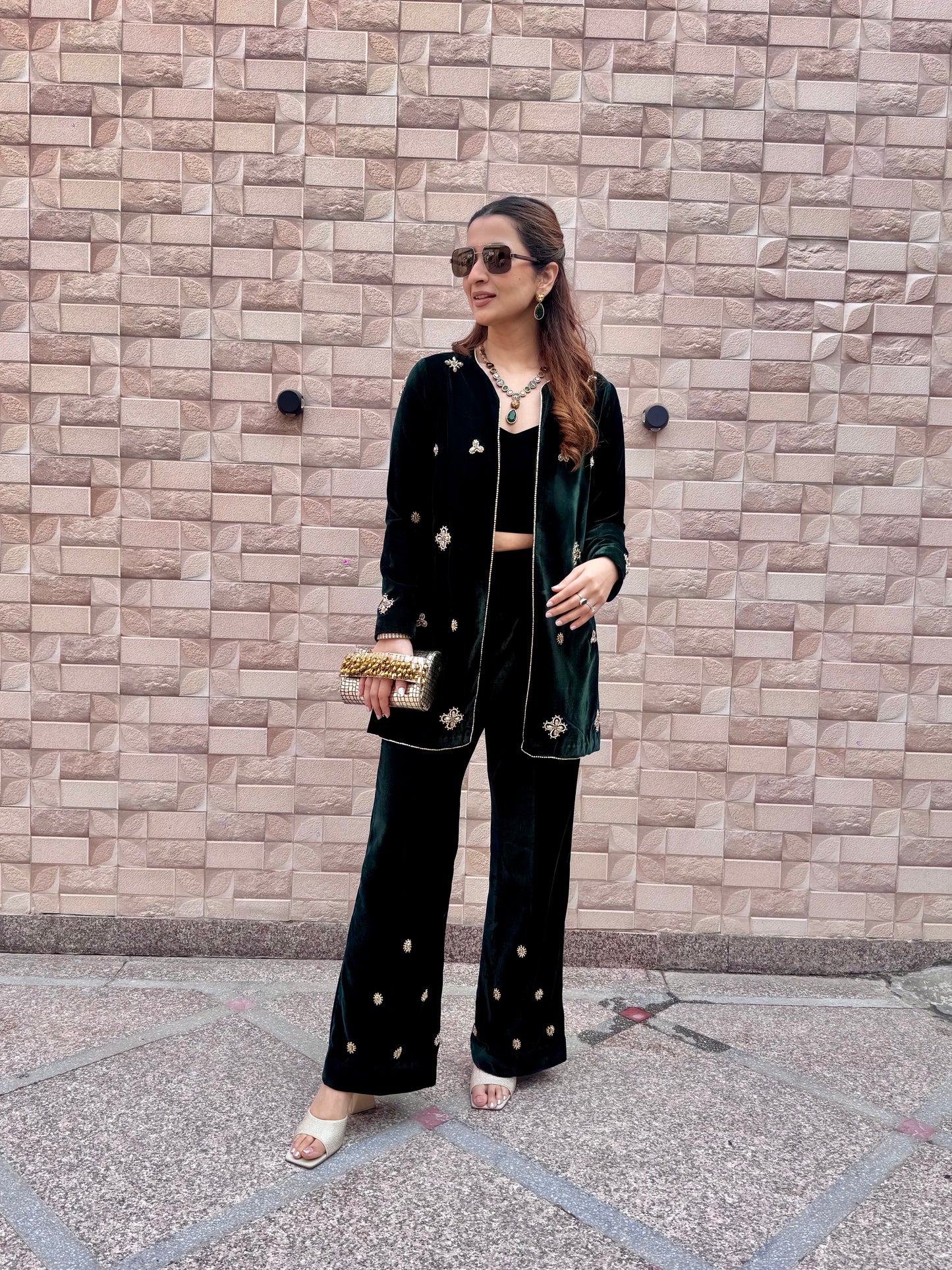 Araya Three Piece Set (Bottle Green)