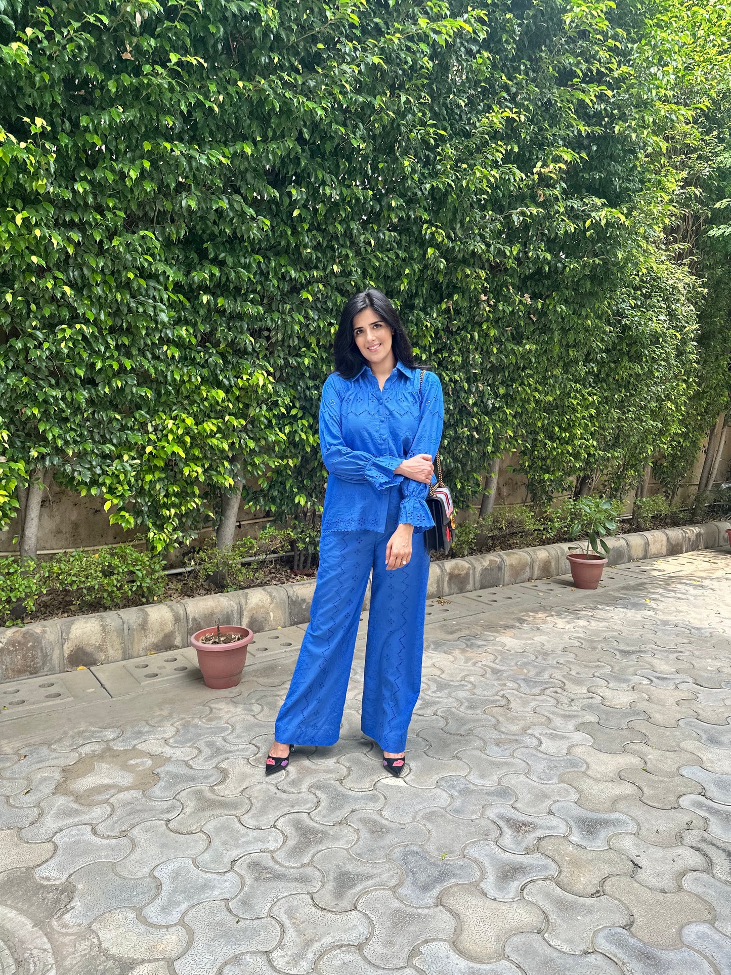 Blue Schiffli Co-ord set