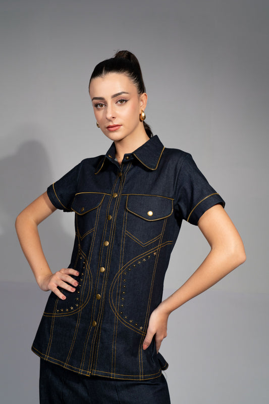 Starlight Denim Co-ord Top
