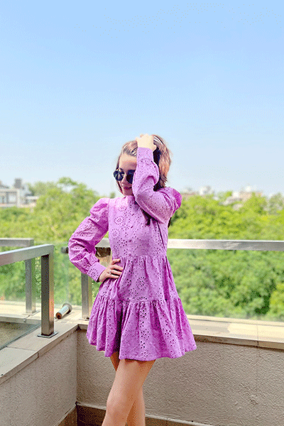 Lilac Cutwork Dress