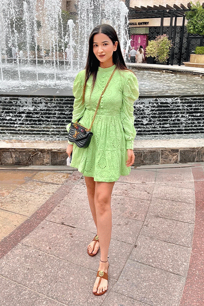 Neon top green dress